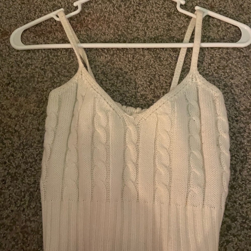 SHEIN White Ribbed Sleeveless Camisole Top